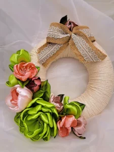 wianek jutowo sznurkowy - ręcznie wykonany